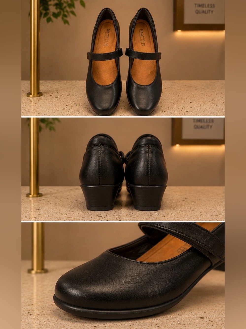 Naot Women's Black Mary Jane Heels